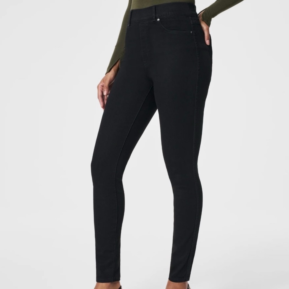 SPANX Black Skinny Jeans High-Waisted Stretch